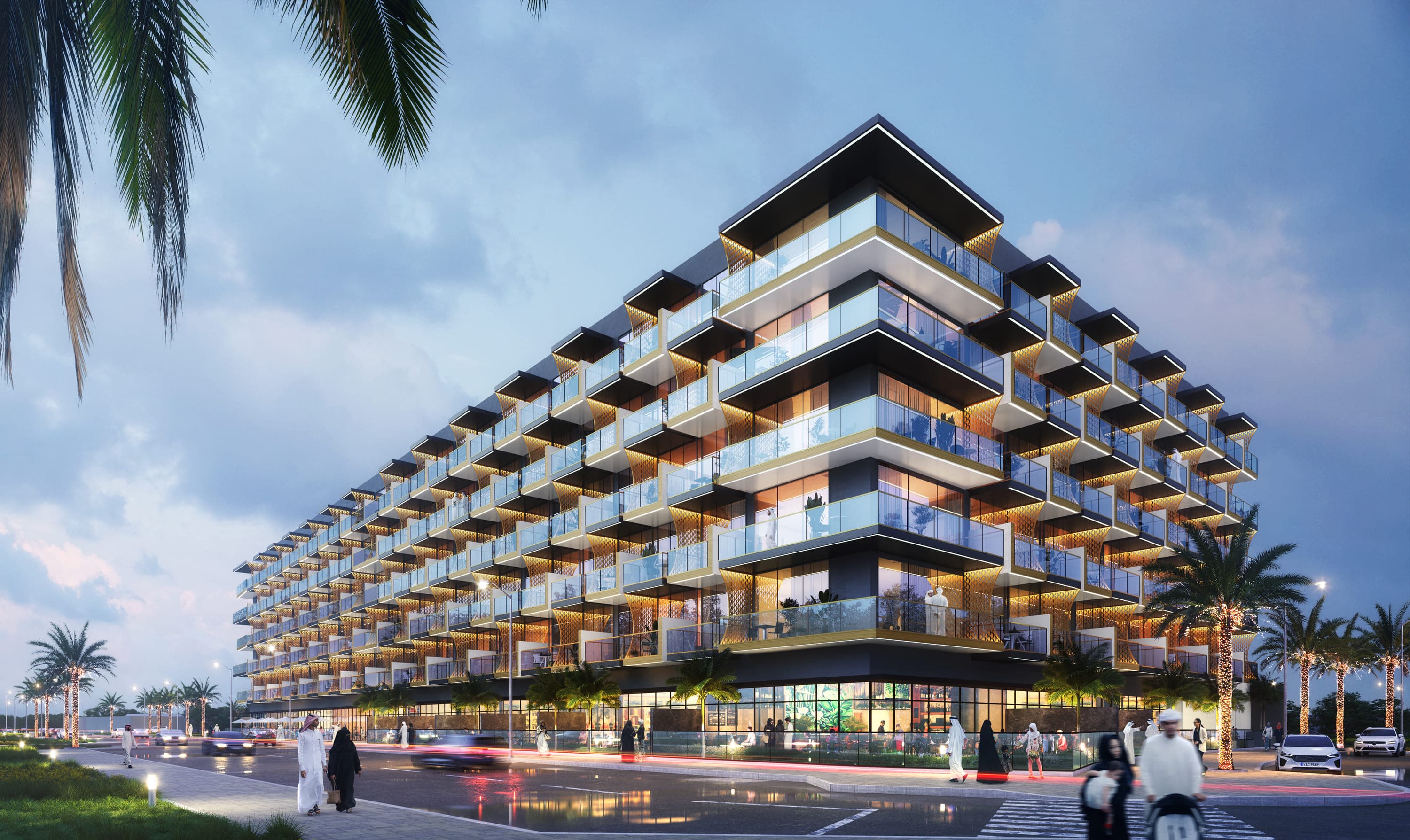 Binghatti Crescent exterior view - JVC (Jumeirah Village Circle), Dubai - by Binghatti