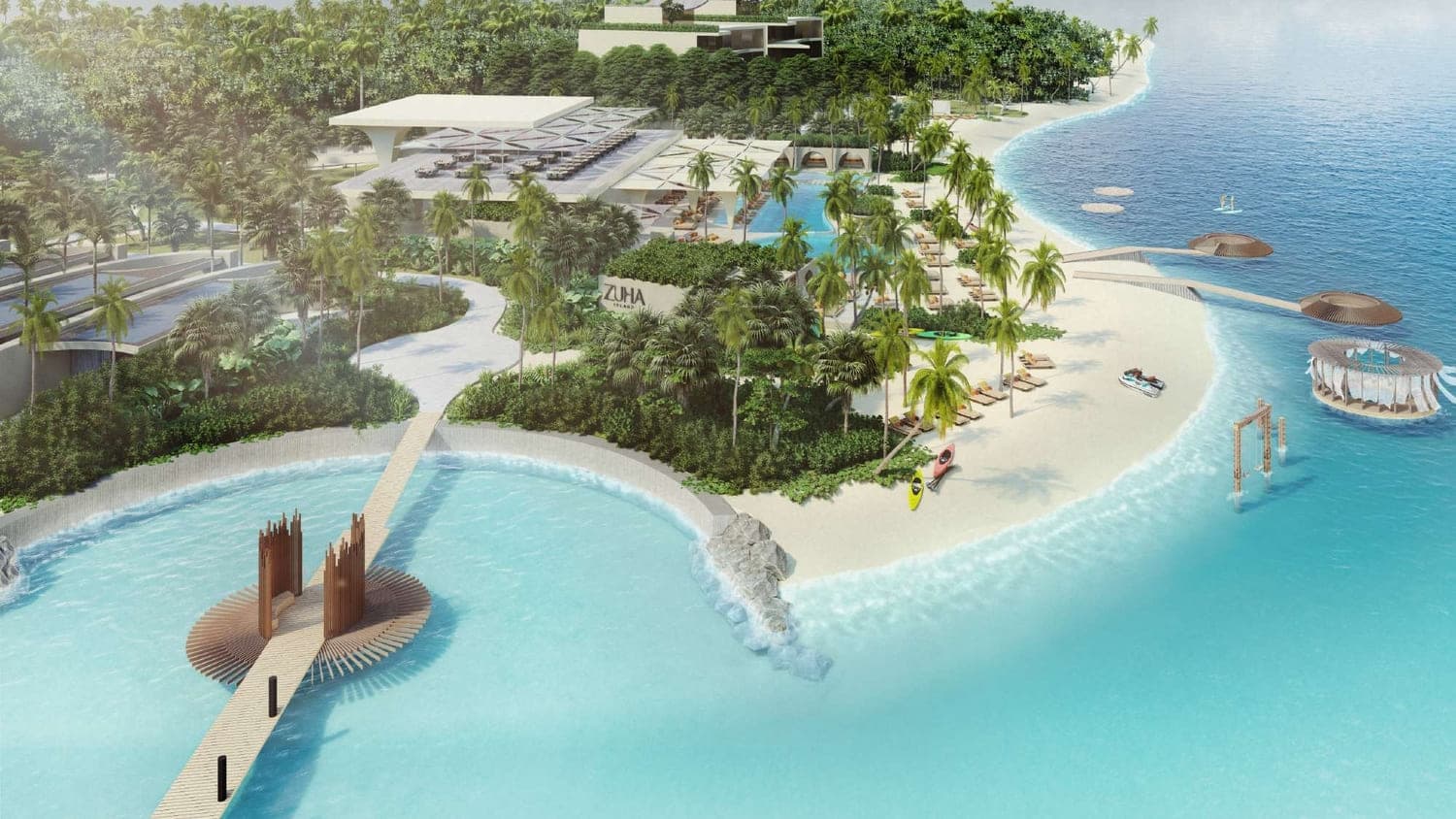 Zuha Island exterior view - World of Islands, Dubai - by Zaya Developer