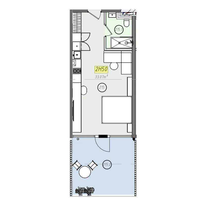 ZEN 0 BR floor plan - Bali, Dubai - by Embrace Development