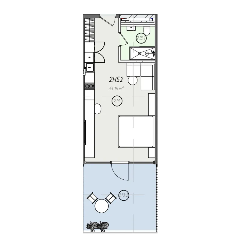 ZEN 0 BR floor plan - Bali, Dubai - by Embrace Development