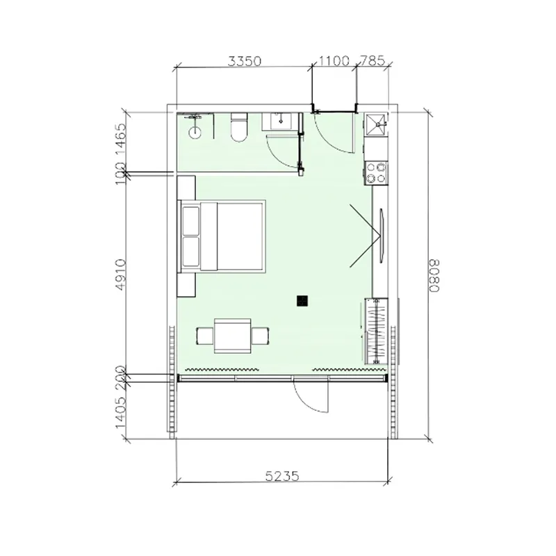 ZEN 0 BR floor plan - Bali, Dubai - by Embrace Development