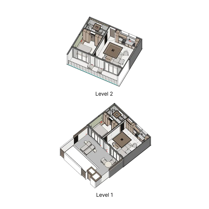 ZEN 2 BR floor plan - Bali, Dubai - by Embrace Development