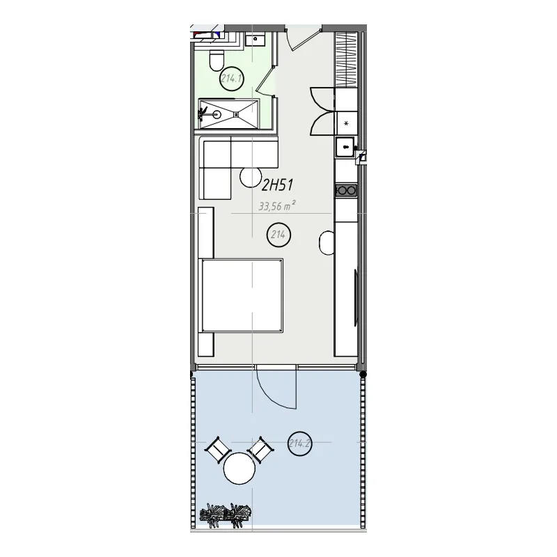 ZEN 0 BR floor plan - Bali, Dubai - by Embrace Development