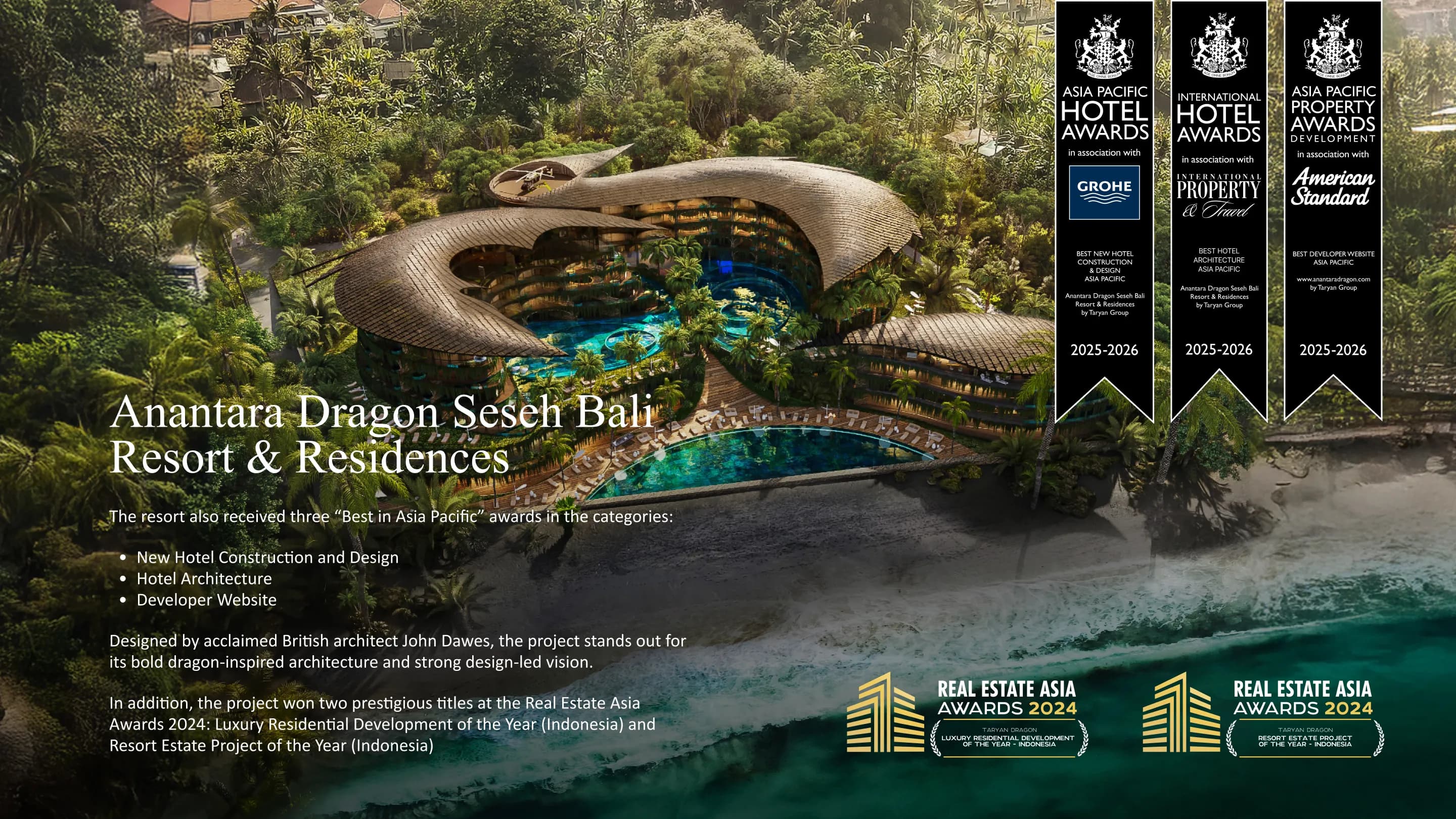 Anantara Dragon Seseh Bali Resort & Residences exterior view - Badung, Dubai - by Taryan Group