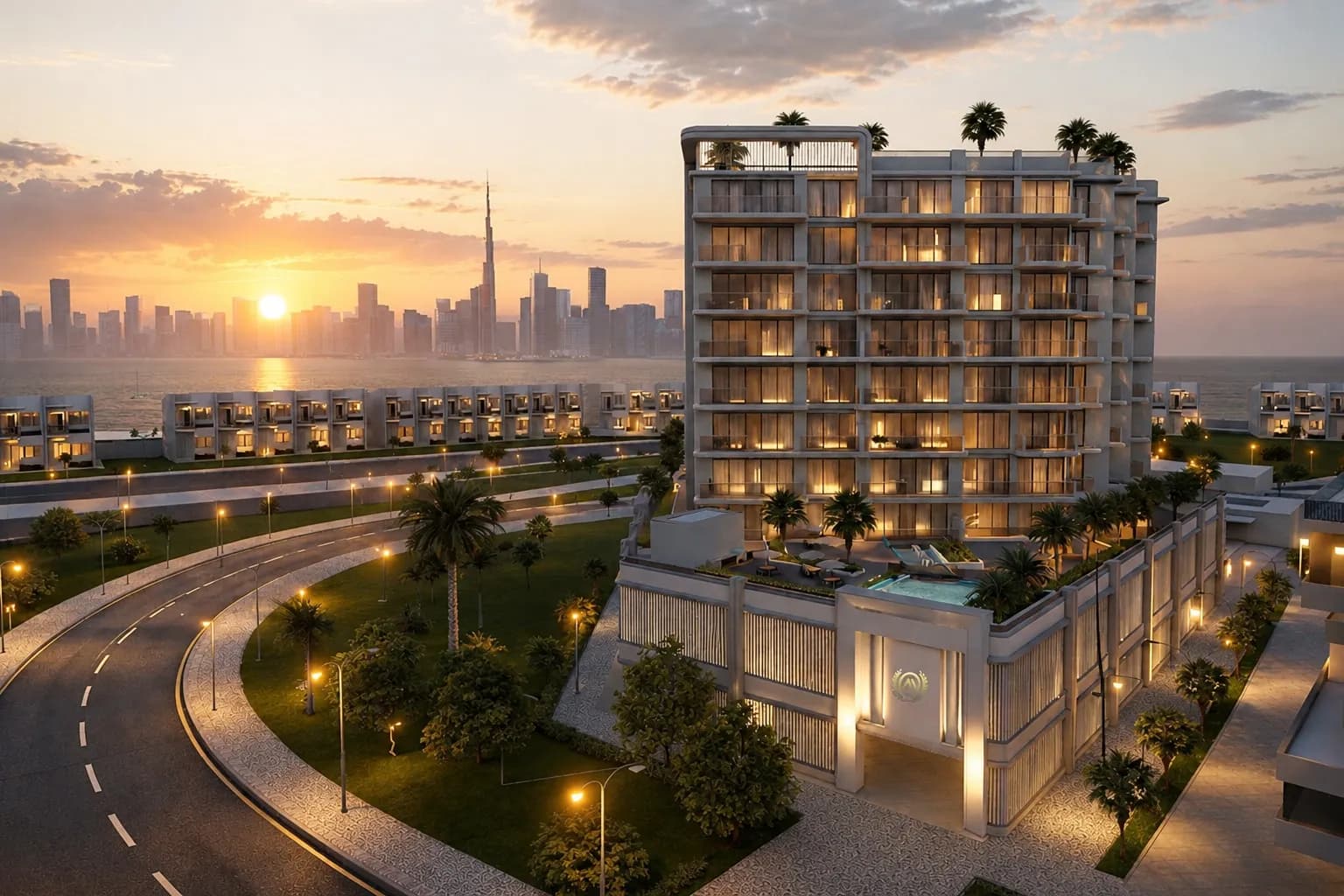 Sea View Residence exterior view in Dubai Islands, Dubai, by Sama Ezdan