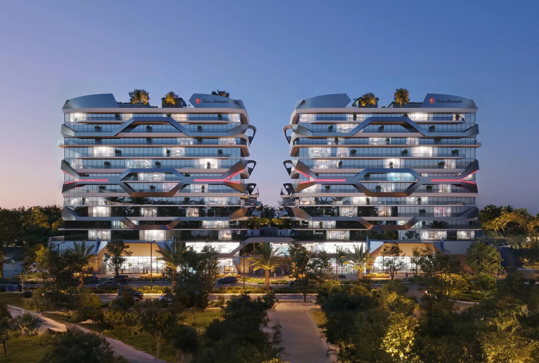 Tonino Lamborghini Residences exterior view in Meydan (Nad Al Sheba 1), Dubai, by Gulf Land Property Developers