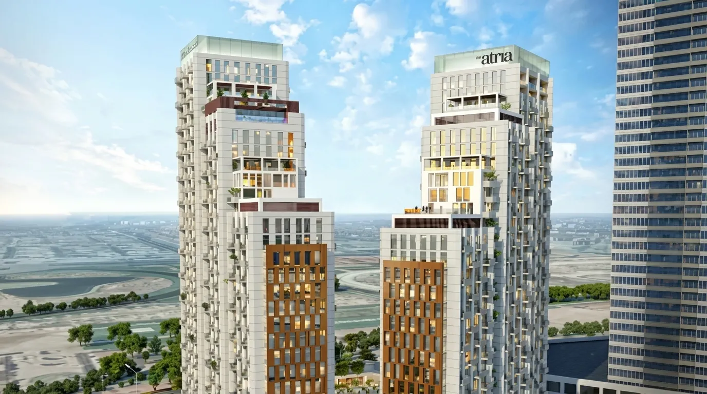 The Atria exterior view in Business Bay, Dubai, by Deyaar