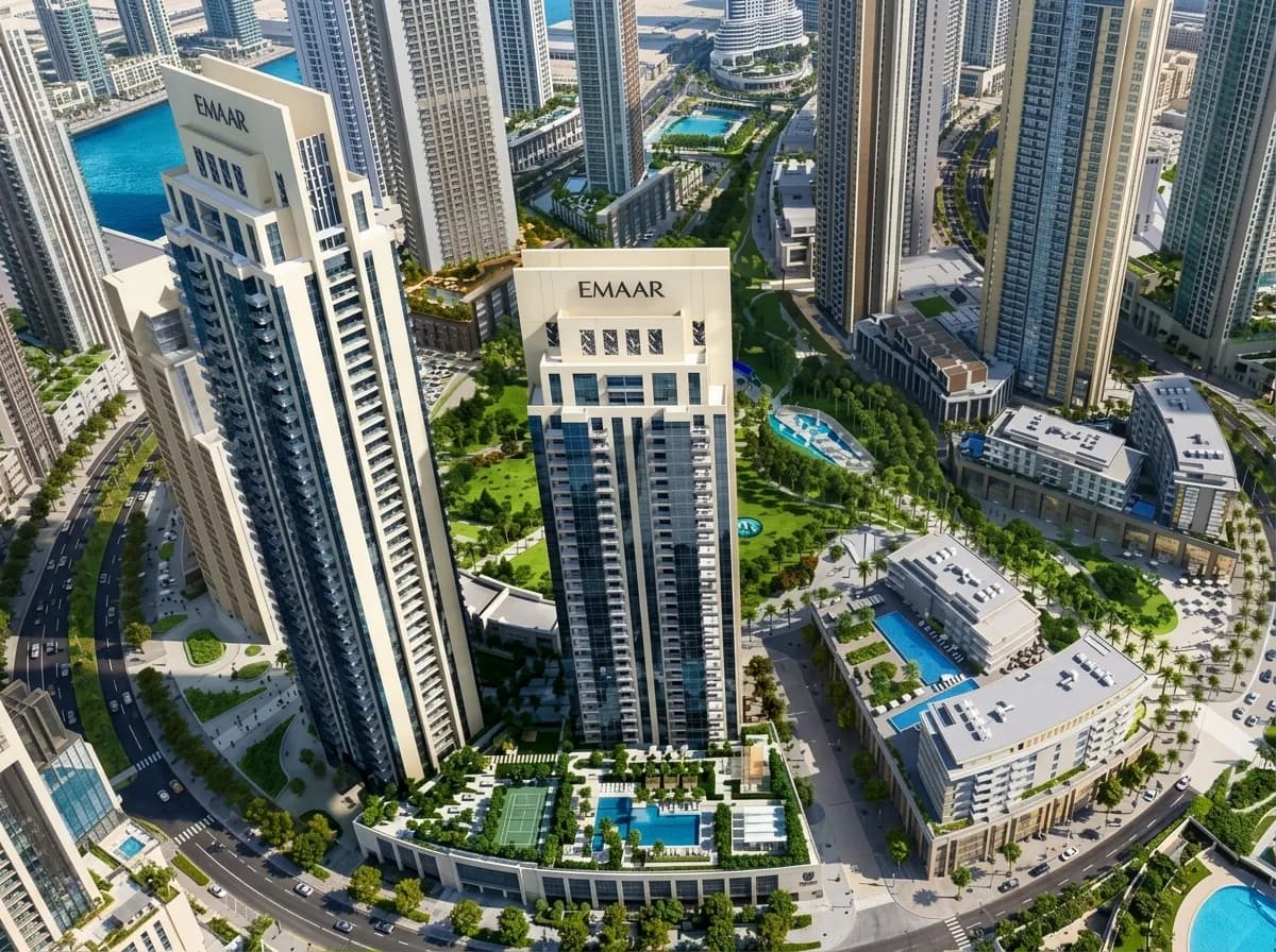 Creek Rise Tower 1 exterior view in Dubai Creek Harbour, Dubai, by Emaar