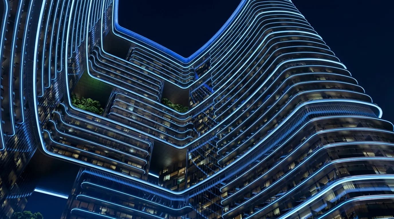 Binghatti Hillviews exterior view in Dubai Science Park, Dubai