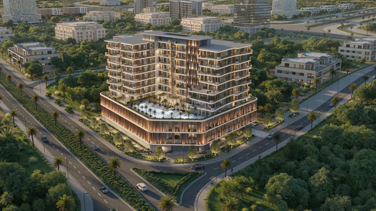 Luzora Residence exterior view in Dubai Islands, Dubai, by Dia Development