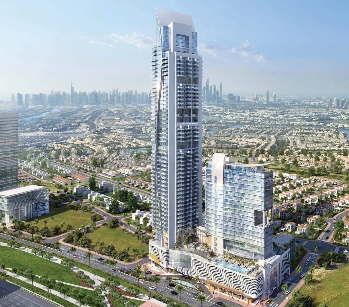 Novotel Residences exterior view - JVT (Jumeirah Village Triangle), Dubai - by Blanco Thornton