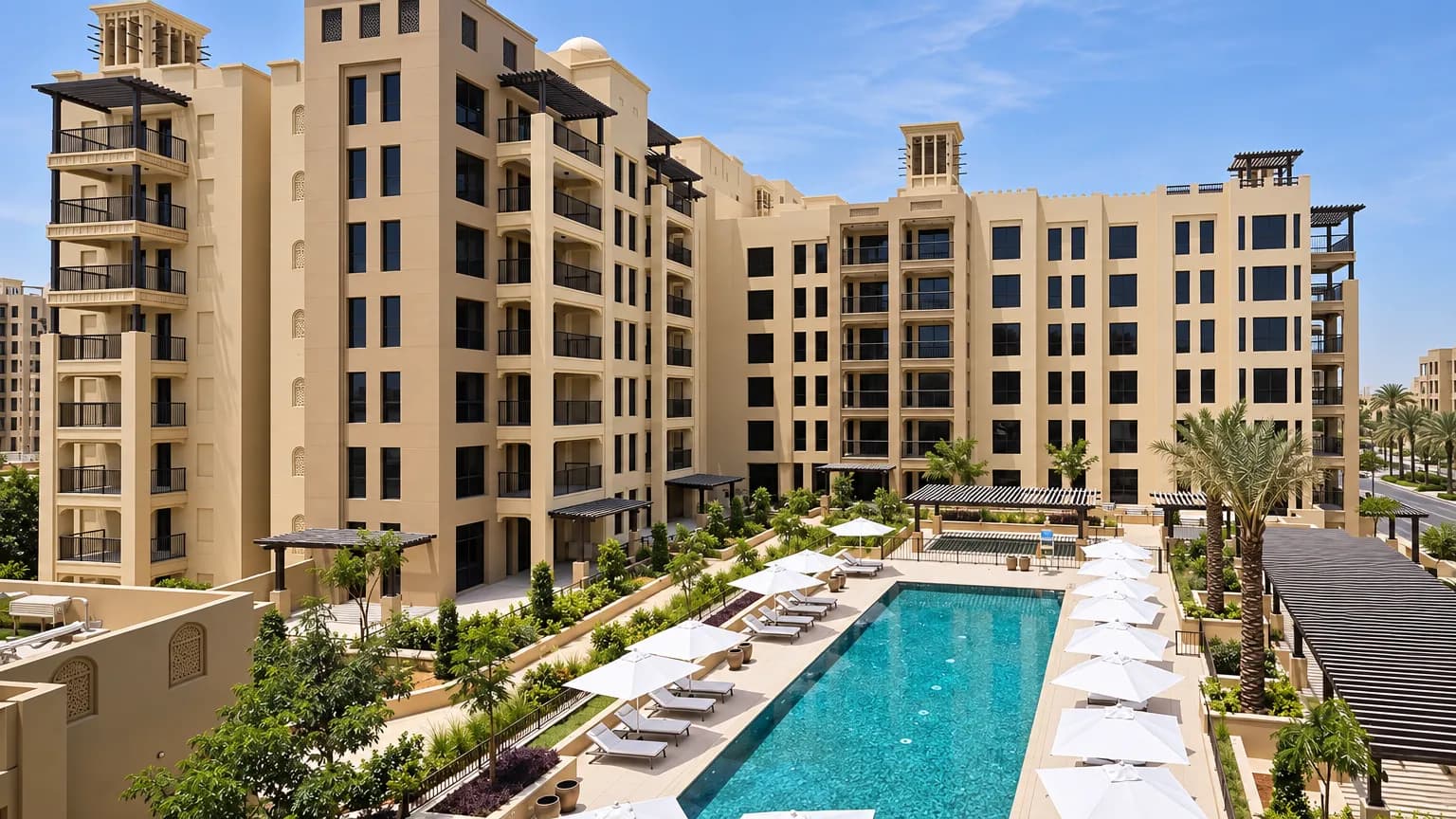 MJL Lamtara exterior view in MJL (Madinat Jumeirah Living), Dubai, by Meraas