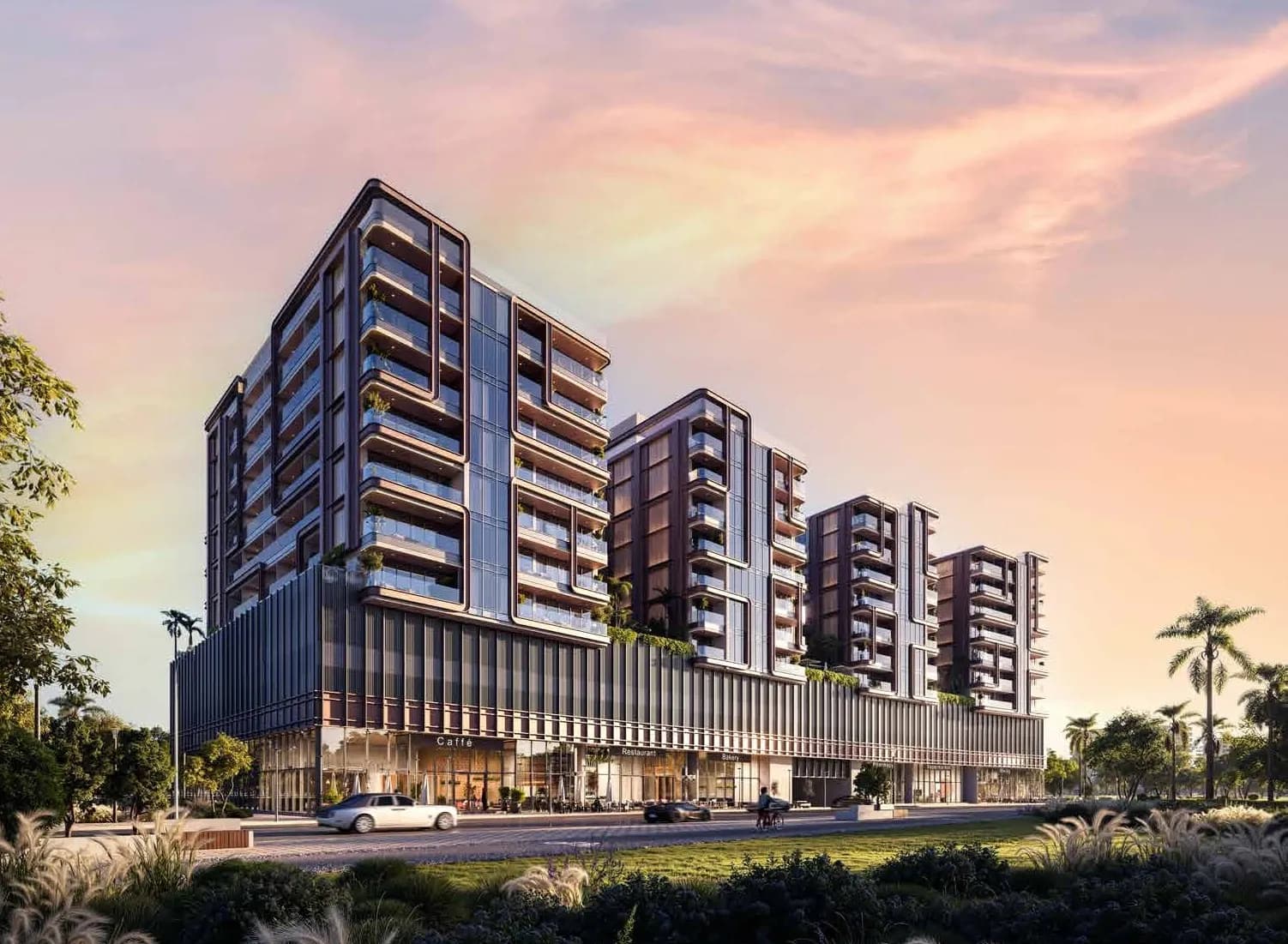 Enchante exterior view in Arjan, Dubai, by Grid Realty