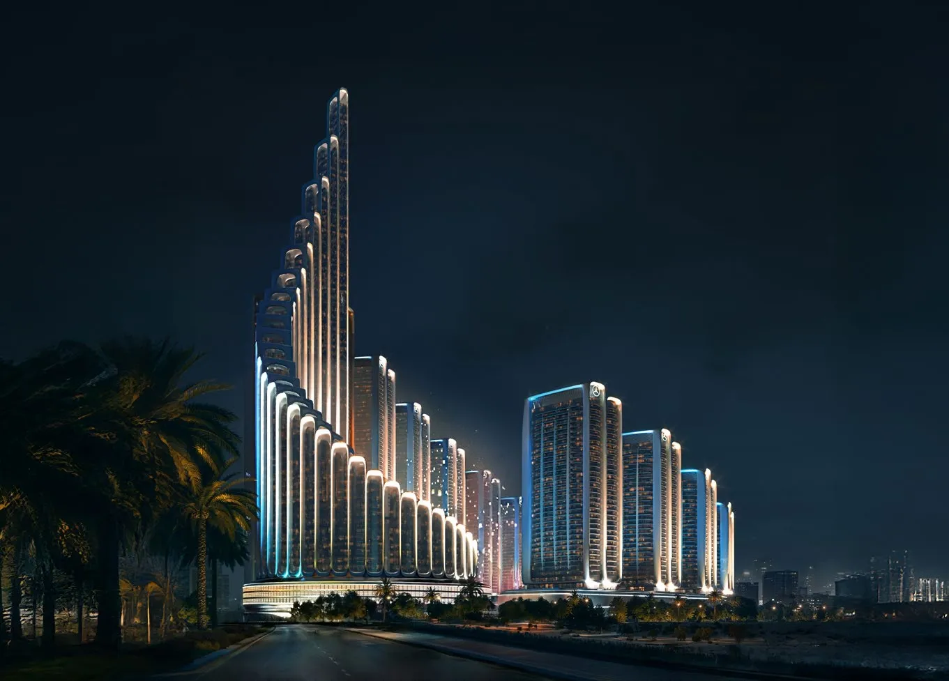 Vision Iconic exterior view in Meydan (Nad Al Sheba 1), Dubai, by Binghatti
