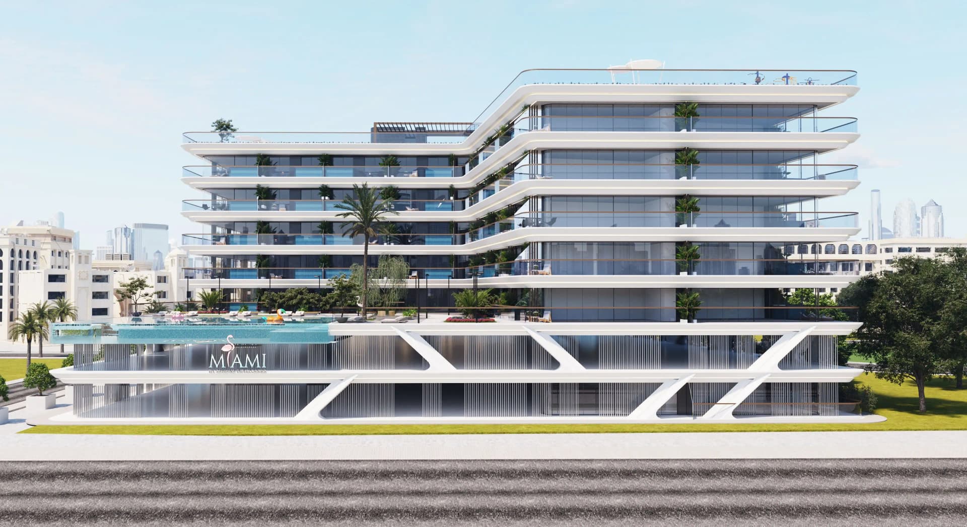 Miami II exterior view in JVT (Jumeirah Village Triangle), Dubai, by Samana