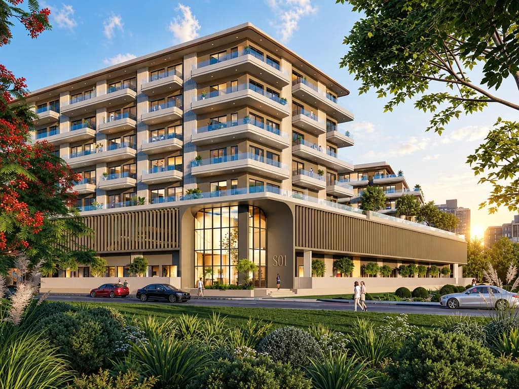 SOL Terra Gardens exterior view in JVC (Jumeirah Village Circle), Dubai, by SOL Properties