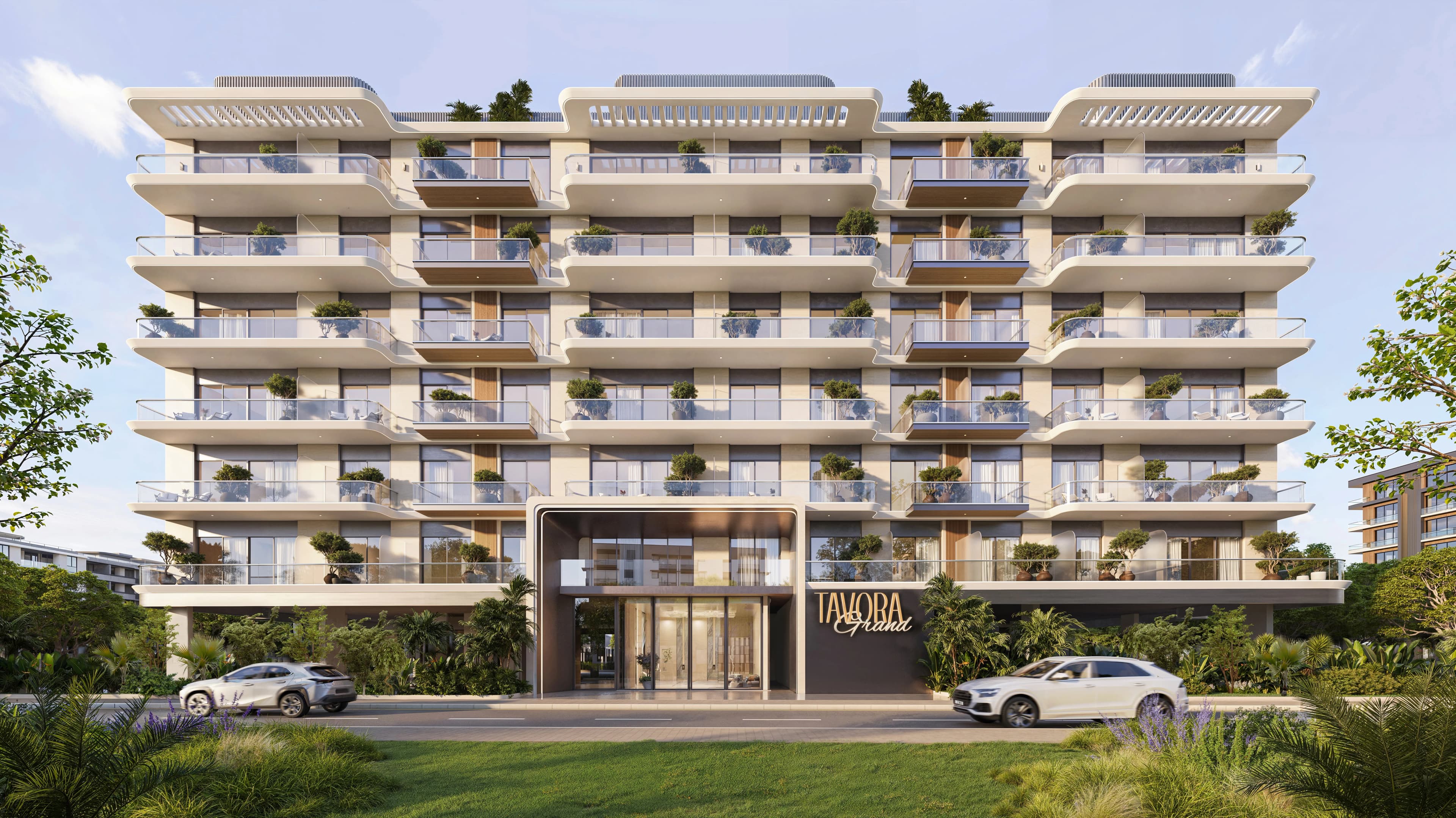 Tavora Grand exterior view - Dubai International City, Dubai - by JHK Heights Development