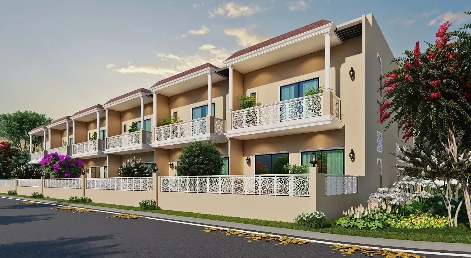 Purvanchal Townhouses exterior view - Al Furjan, Dubai - by Purvanchal Development