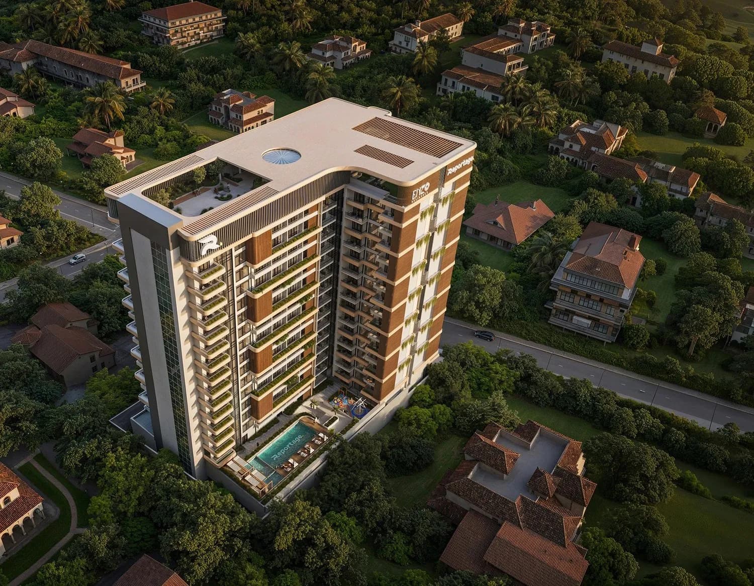 Enzo Residence exterior view - Riverside Park, Dubai - by Reportage Properties