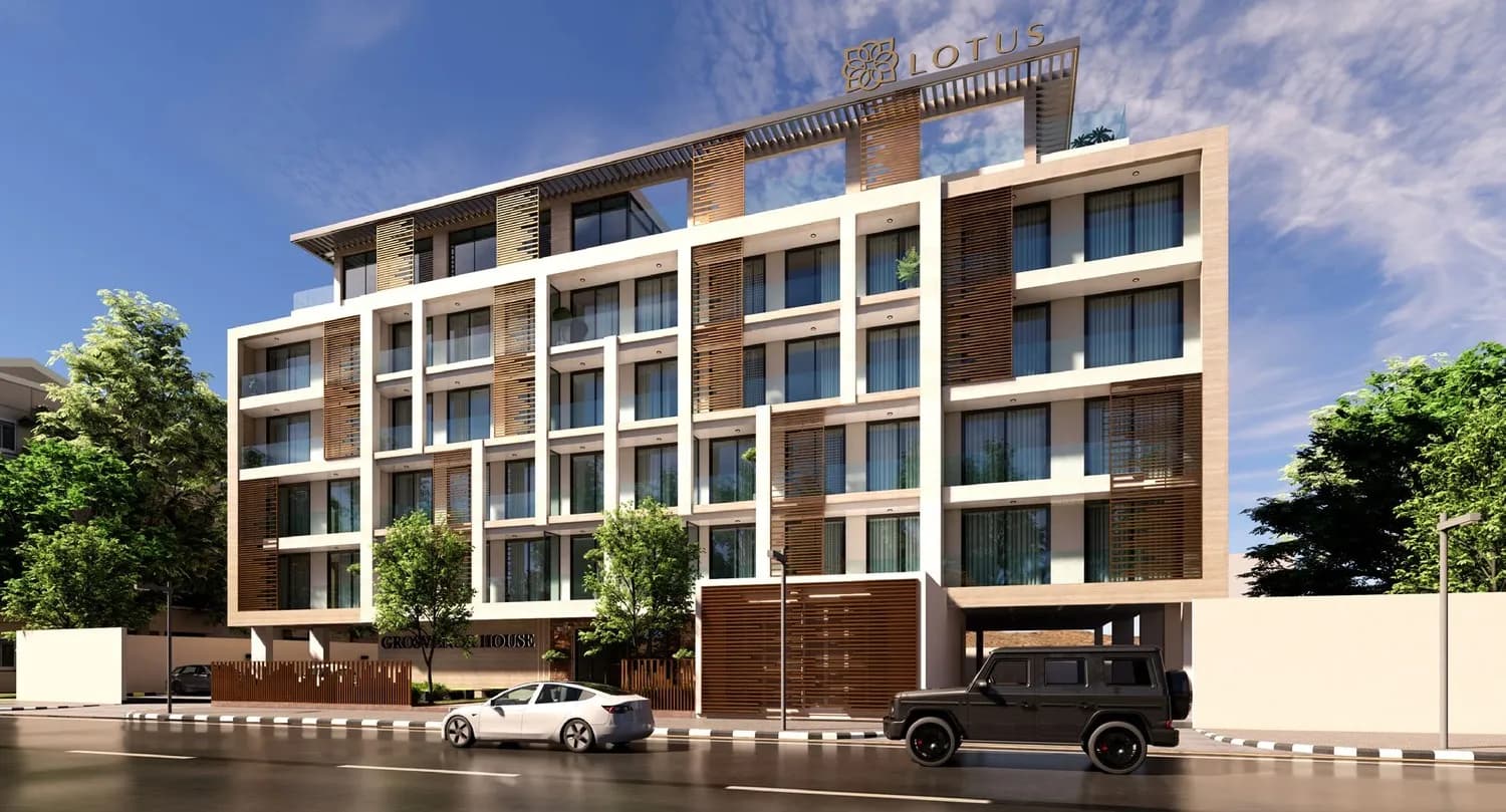 Grosvenor House exterior view in Dubai South, Dubai, by Lotus Living