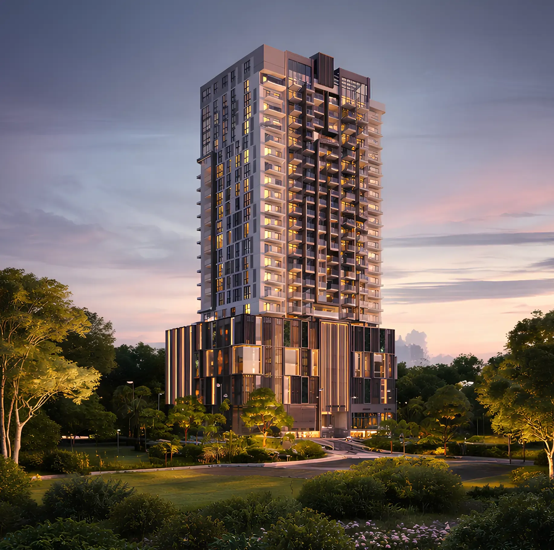 Q Gardens Loft exterior view in JVC (Jumeirah Village Circle), Dubai, by AYS Developers