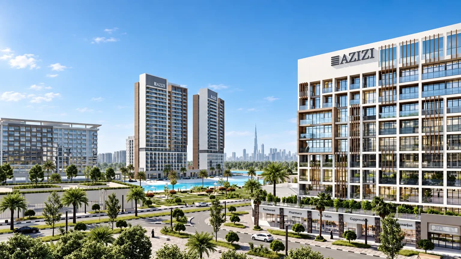 Riviera 65 exterior view in Azizi Riviera at Meydan One, Dubai, by Azizi