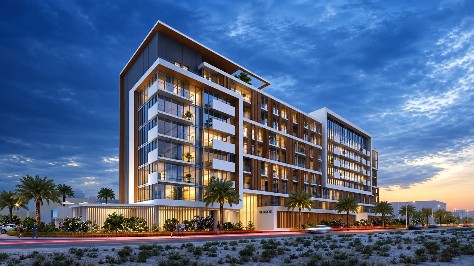 Riviera 61 exterior view in Azizi Riviera at Meydan One, Dubai, by Azizi