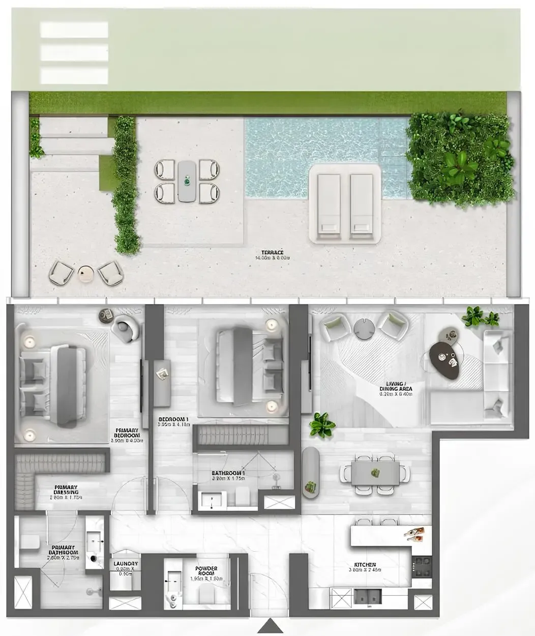 2 BR layout at Passo by Beyond
