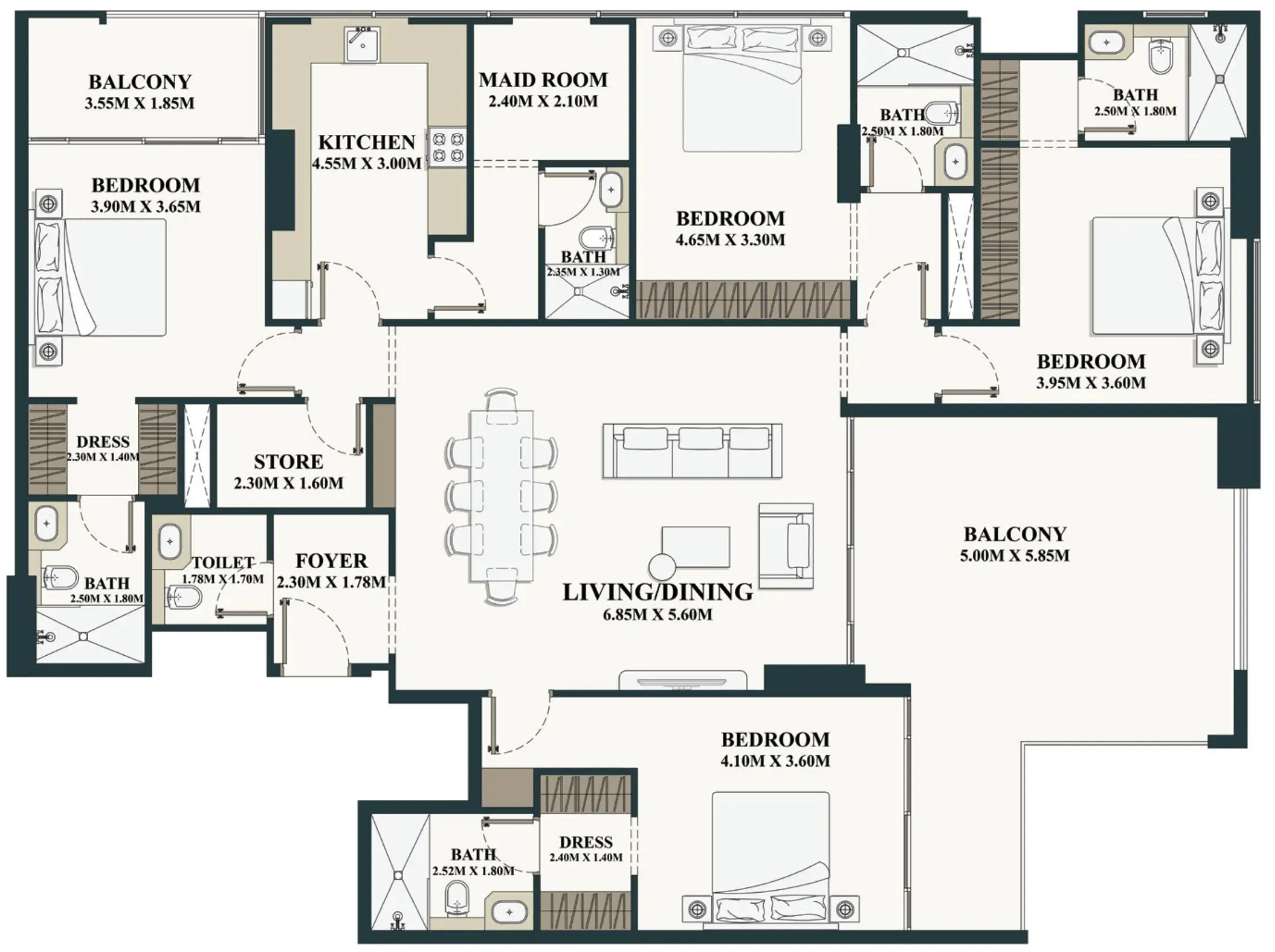4 BR layout at Belle Vie