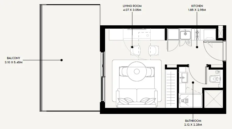 0 BR layout at Azizi Sakandar