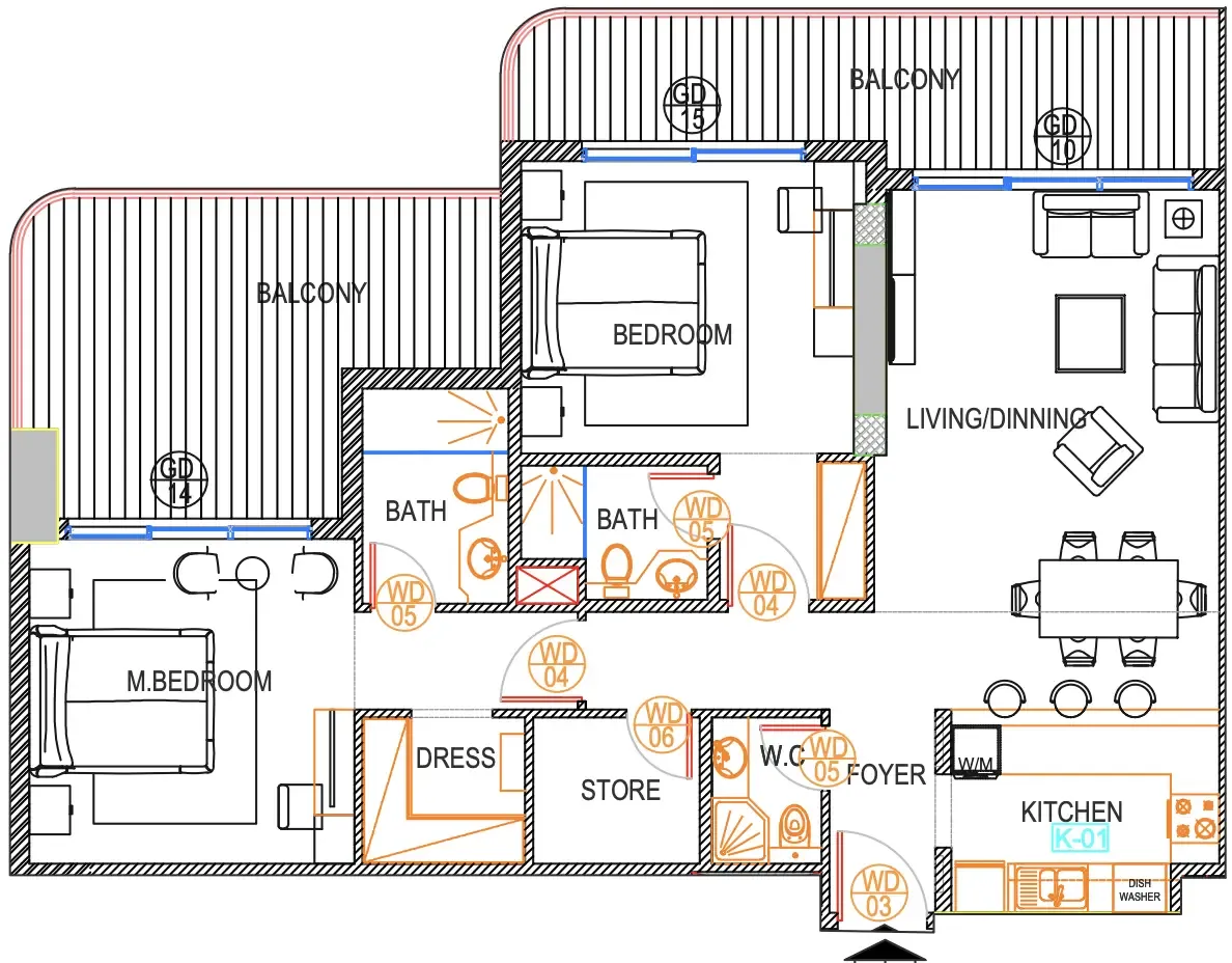 2 BR layout at Urban Life
