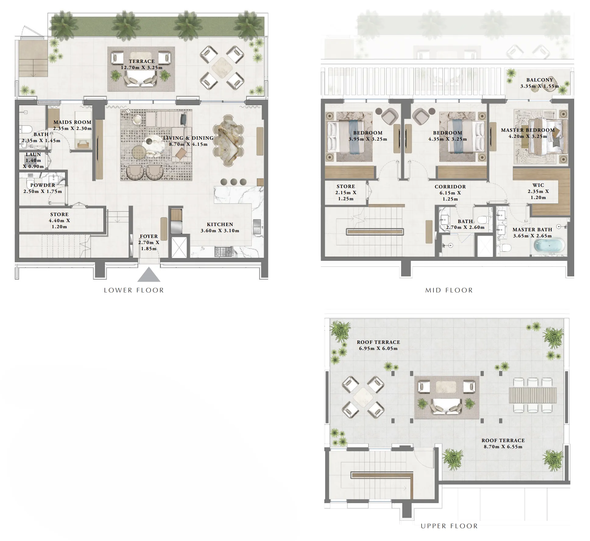3 BR layout at Altan