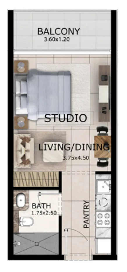 0 BR layout at Mayfair Gardens