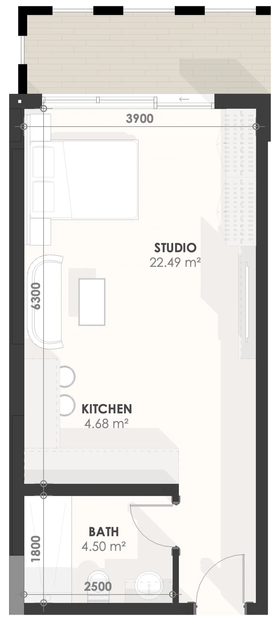 0 BR layout at Amazonia Residence