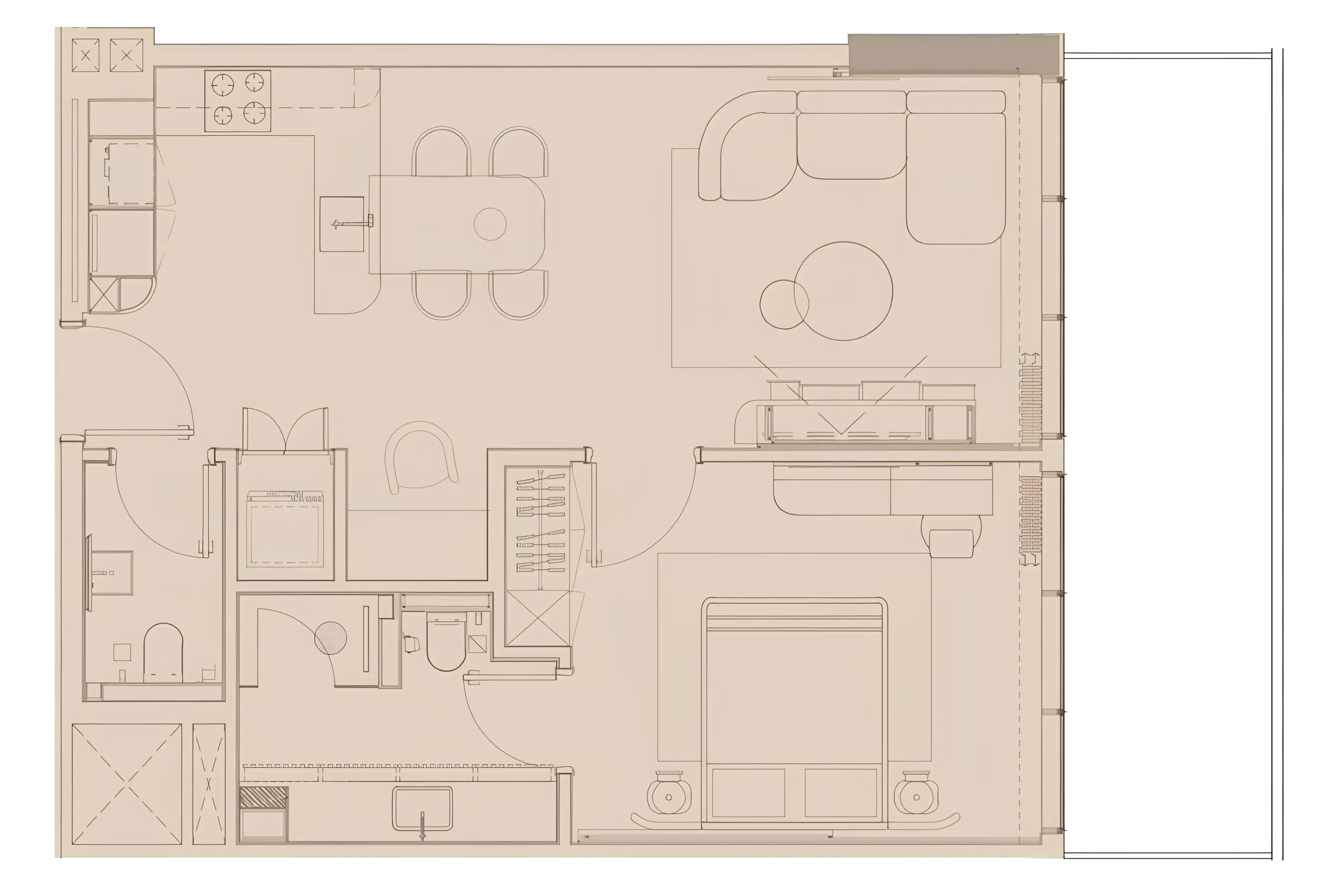 1 BR layout at Pearl House IV