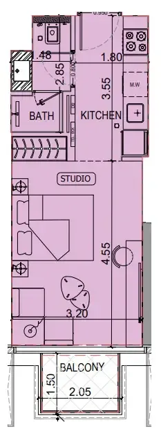 0 BR layout at Binghatti Luxuria