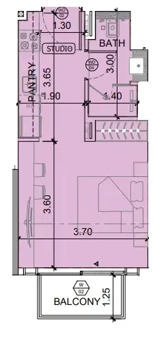 0 BR layout at Binghatti Etherea