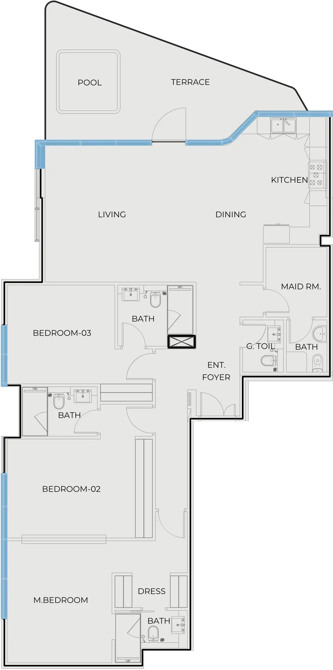 3 BR layout at Coastal Haven