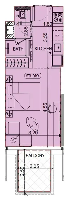 0 BR layout at Binghatti Luxuria