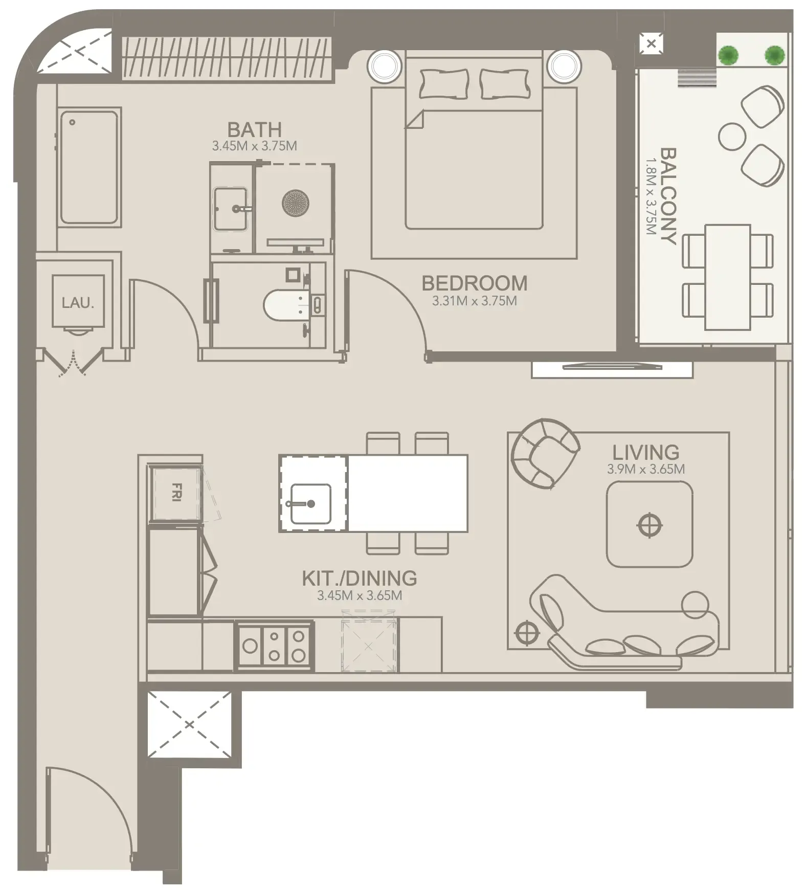 1 BR layout at Golf Grove by Regent