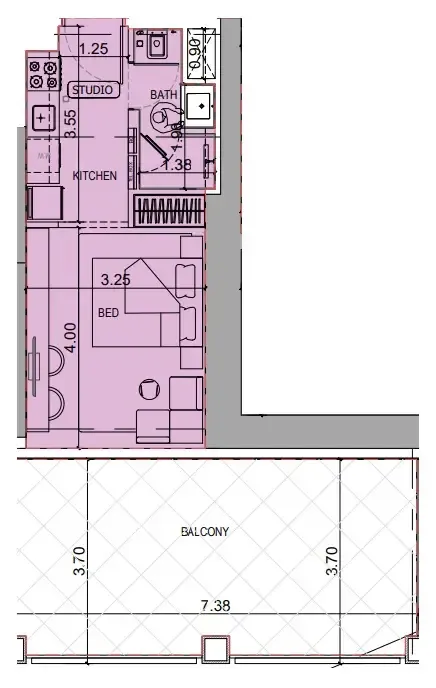 0 BR layout at Binghatti Titania