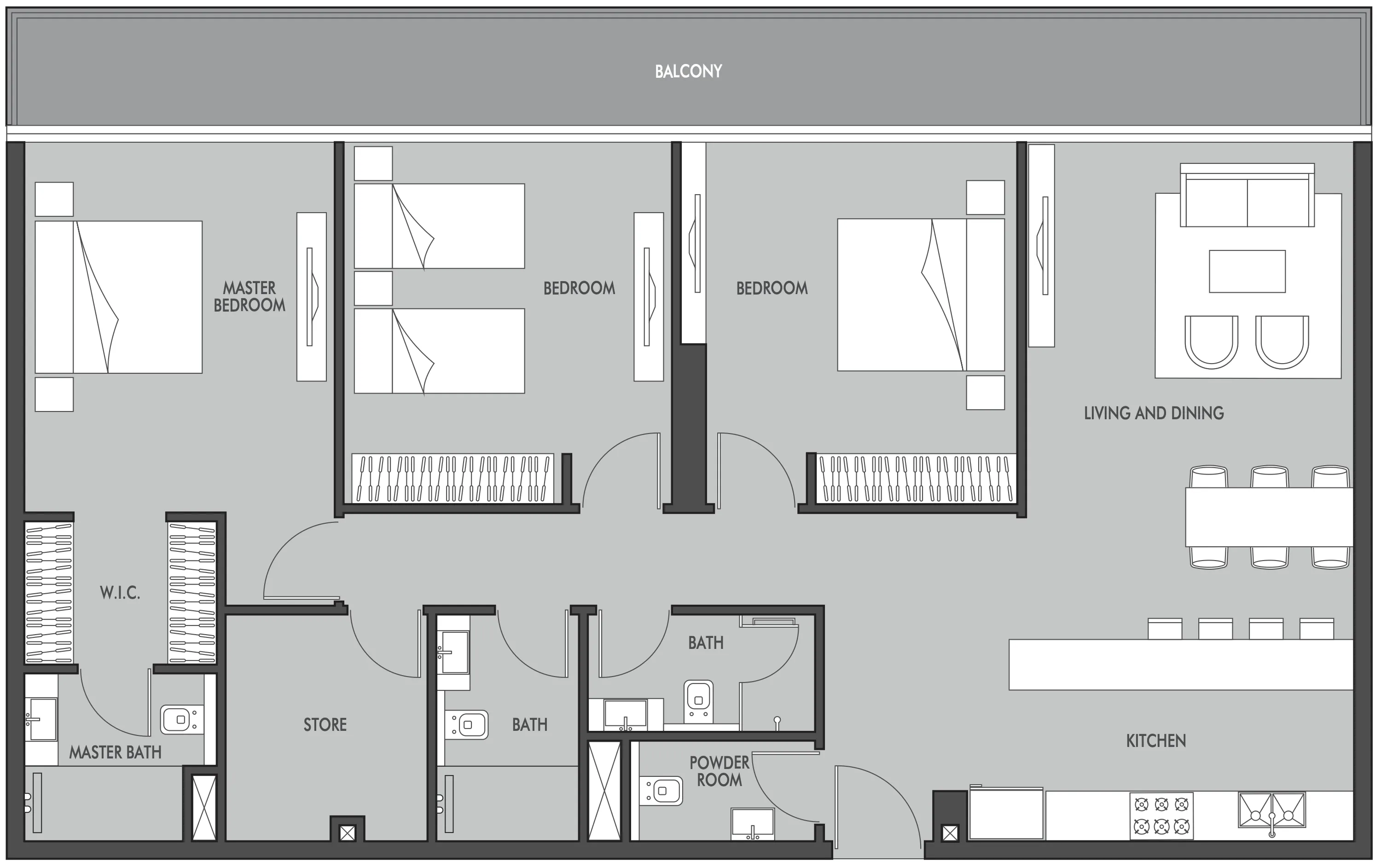 3 BR layout at Golf Place