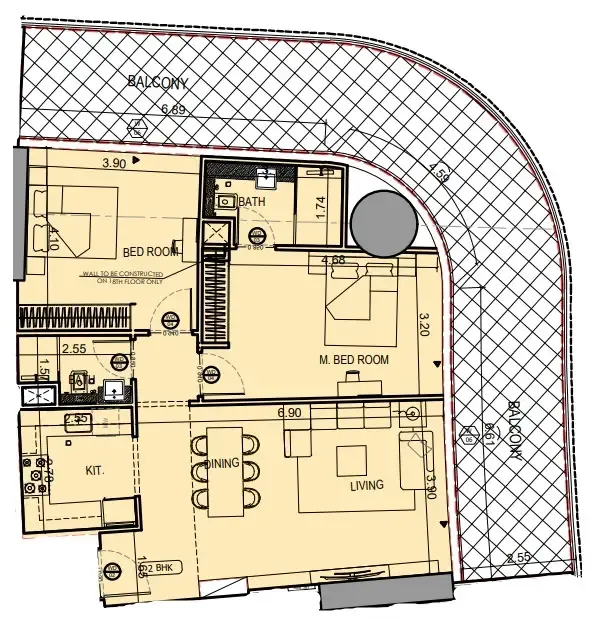 2 BR layout at Binghatti Hills