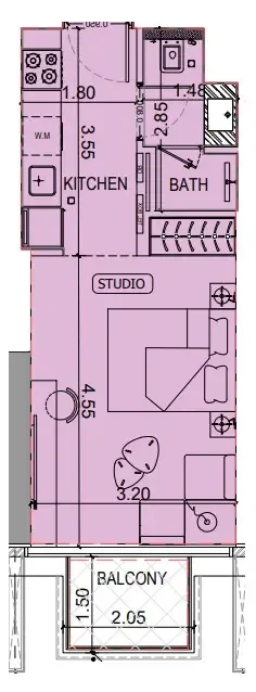 0 BR layout at Binghatti Luxuria
