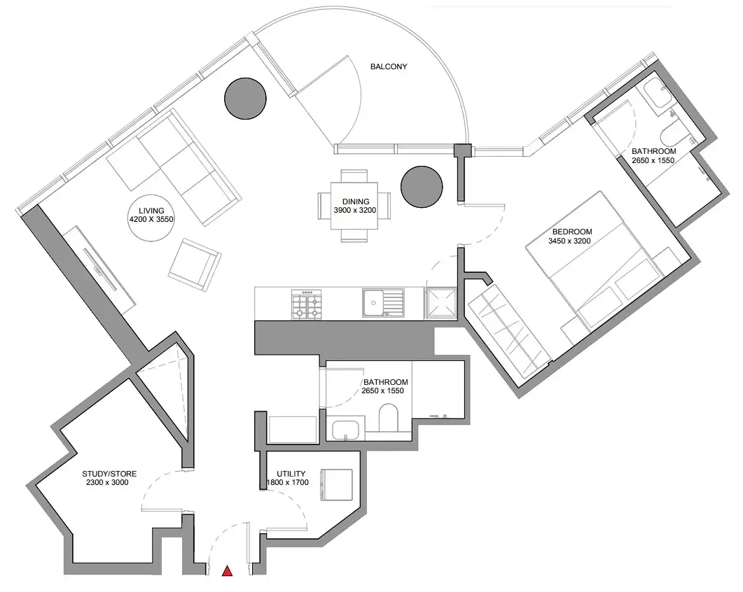 1 BR layout at Sobha Orbis