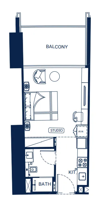 0 BR layout at Binghatti Skyrise
