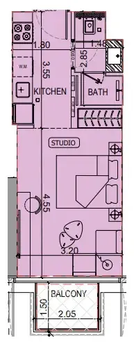 0 BR layout at Binghatti Luxuria