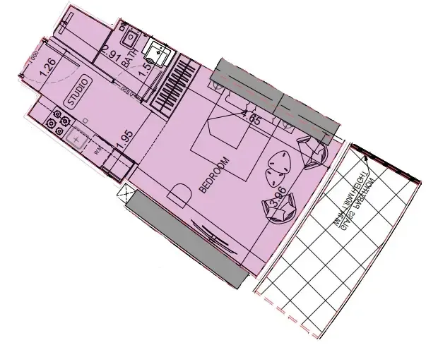 0 BR layout at Binghatti Flare