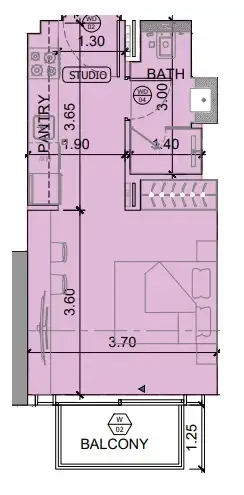 0 BR layout at Binghatti Etherea