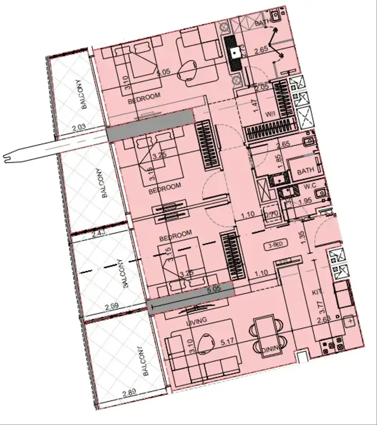 3 BR layout at Maybach Ultimate Luxury